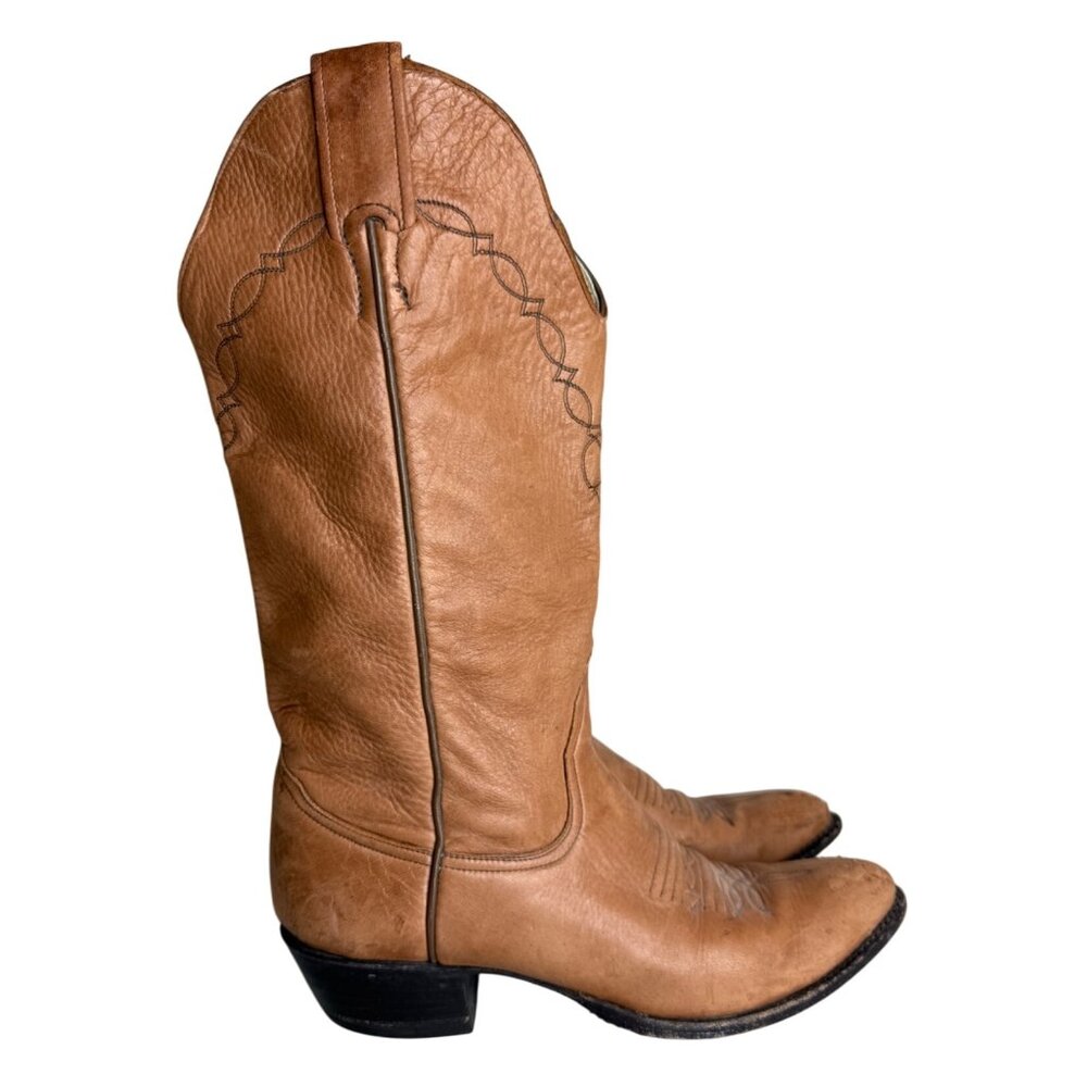Vintage 80s Larry Mahan Womens Western Style Cow Girl Boots Soft Leather‎ 7B